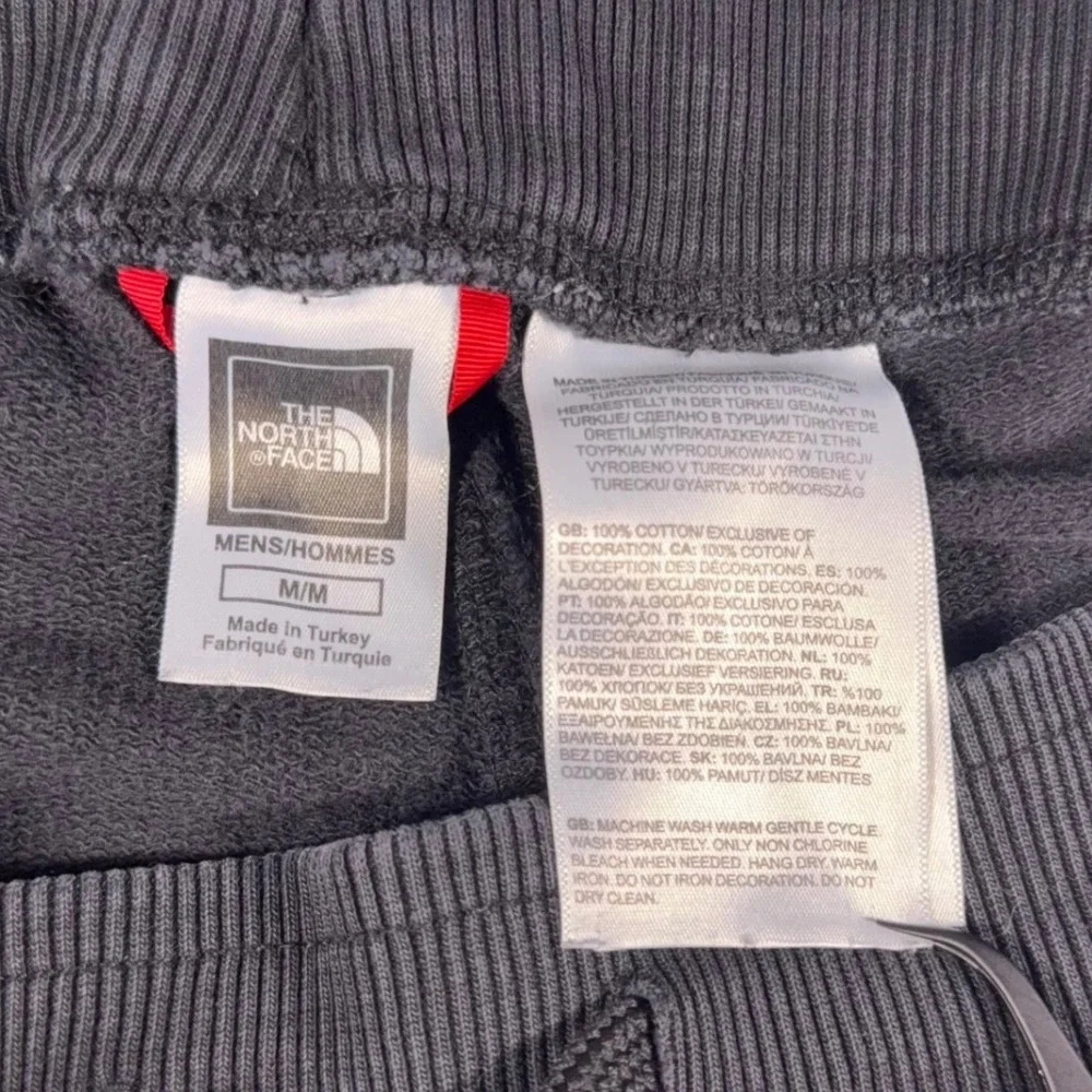 The North Face Mens Distressed Sweat Shorts Black Cotton Drawstring Logo Large